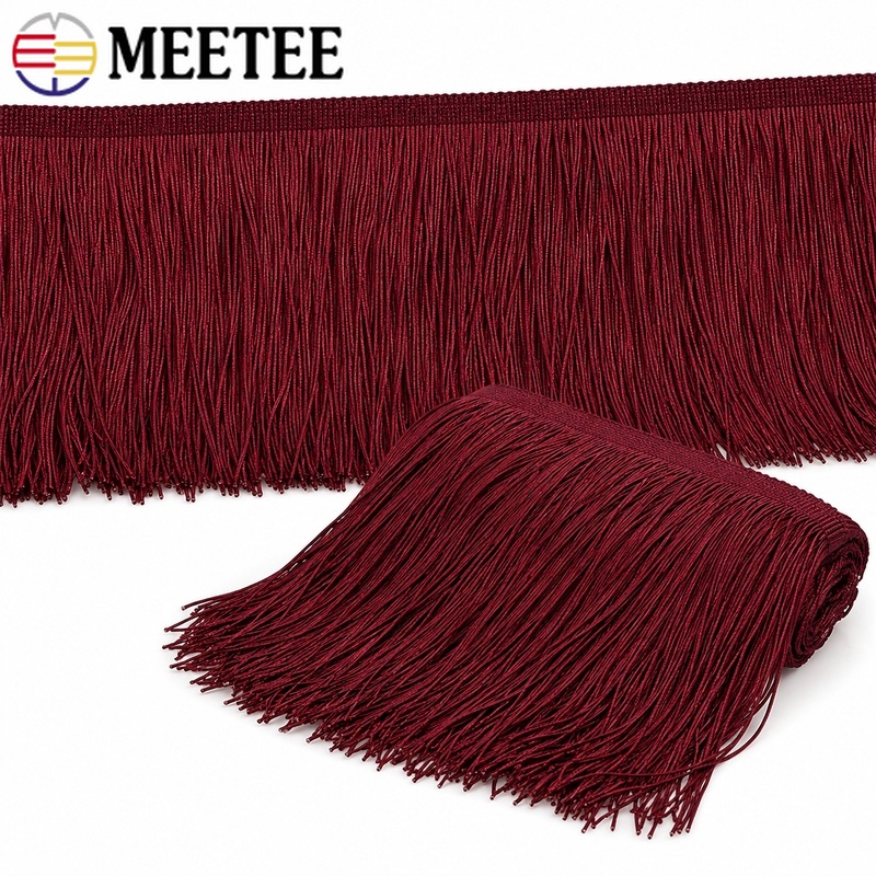 Fringe Ribbon Sewing - 5/10ヤード 10-30cm レッドタッセルフリンジトリム ポリエステルリボン ダンスドレス カーテン