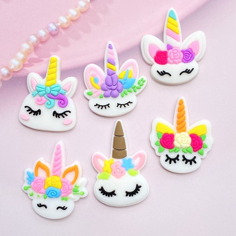 Embellishment Glue Craft - PVCミニユニコーンヘッド,フレキシブル,フラットバック,スクラップブック装飾,電話クラフト,装飾,12個,e98