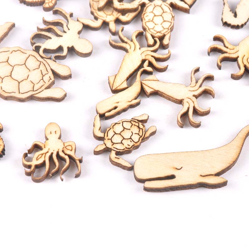 20個25-40mmウミガメ/馬/クジラの木diy工芸品家の - Embellish Craft のレビューと価格