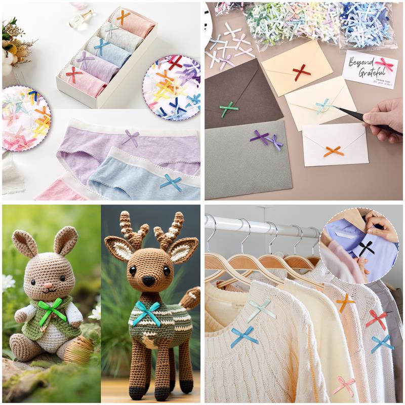 100 個 3 ミリメートルリボンミニサテンリボン花蝶ネクタ - Christmas Craft Embellishment のレビューと価格