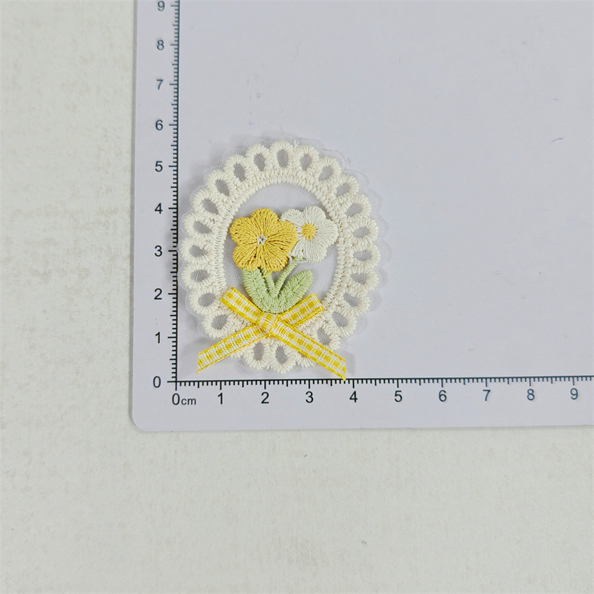 10 個新作春夏フレッシュスタイルレースエッジオーバルボウ刺 - Applique Patch Flower のレビューと価格