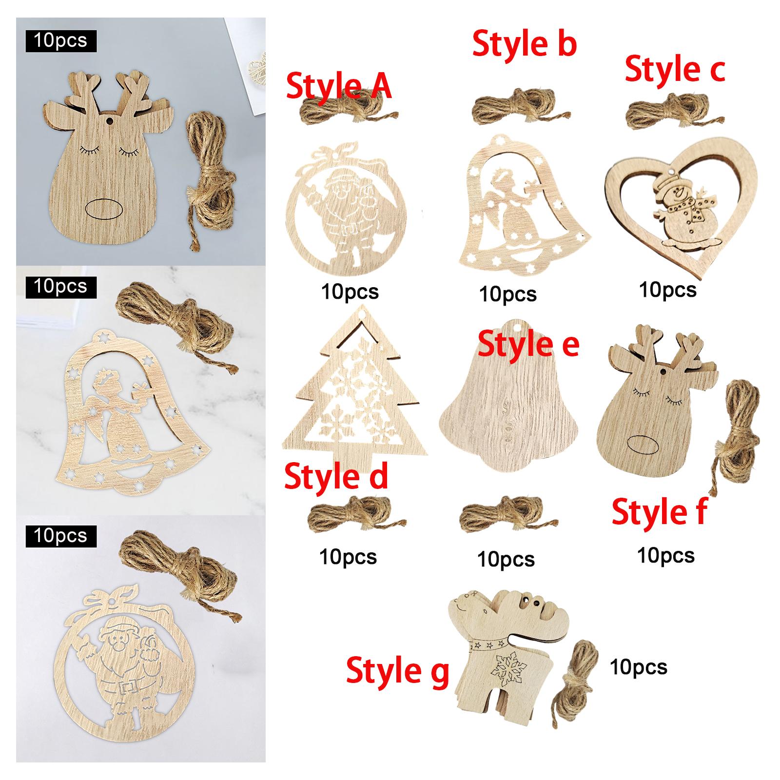 未完成の木製カットアウト クリスマス吊り下げタグ飾り板 デコ - Christmas Craft Embellishment のレビューと価格