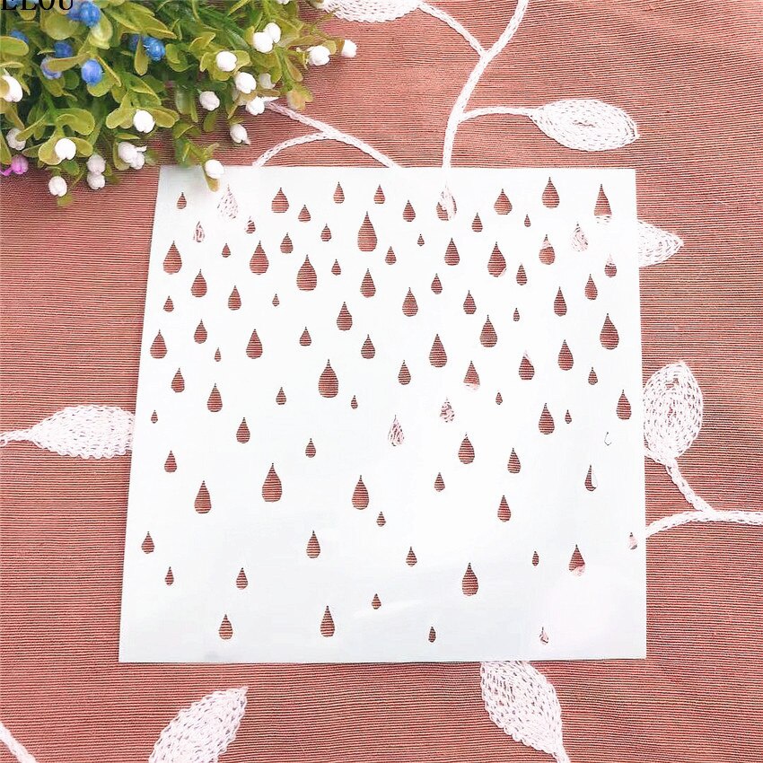 15*15 雨滴スクラップブックステンシルスプレープラスチッ - Embellishments For Scrapbooking のレビューと価格