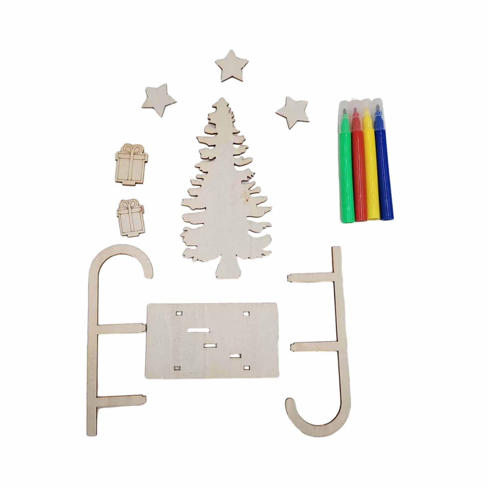 3x DIY 木製工芸品 クリスマスそり クリスマスツリー装 - Christmas Craft Embellishment のレビューと価格